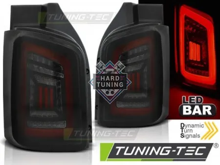 Задние фары VW T5 (2003-2009) / 2010-2015 TRANSPORTER LED BAR TAIL LIGHTS SMOKE fits черно-красные