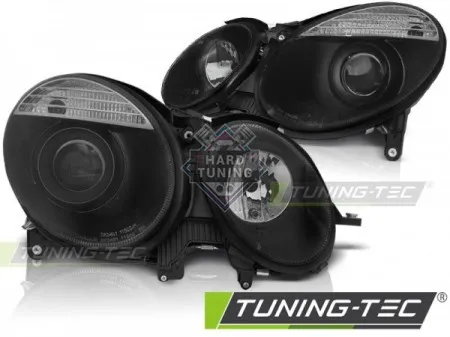 Передние фары Mercedes W211 (2005-2009) черные