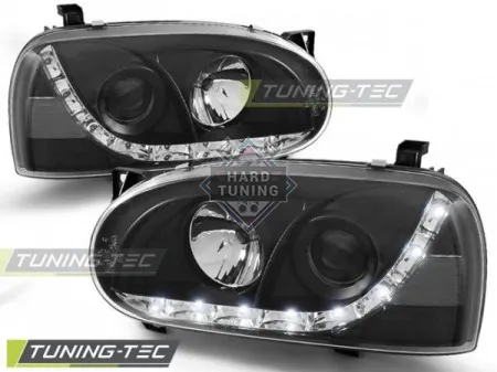 Передние фары Volkswagen Golf 3 (1991-1997) Daylight черные