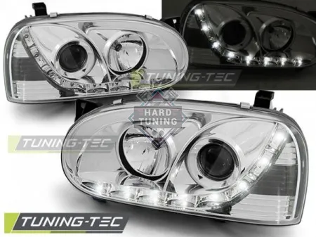 Передние фары Volkswagen Golf 3 (1991-1997) Daylight хром