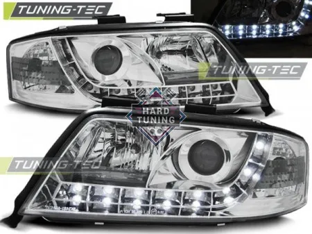 Передние фары AUDI A6 С5 2001-2004 HEADLIGHTS DAYLIGHT fits хром