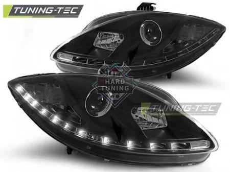 Передние фары Seat Leon / Altea / Toledo (2005-2009) Daylight черные