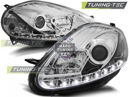 Передние фары Fiat Grande Punto 3 (2008-2009) Daylight хром
