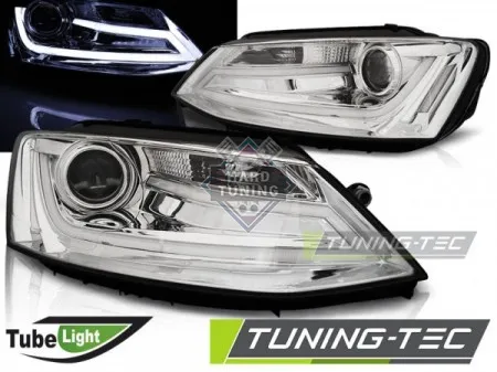 Передние фары Volkswagen Jetta 6 (2011-2018) Tube Light хром