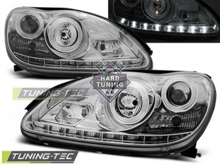 Передние фары Mercedes W220 S-Class (1998-2005) Headlights Daylight хром