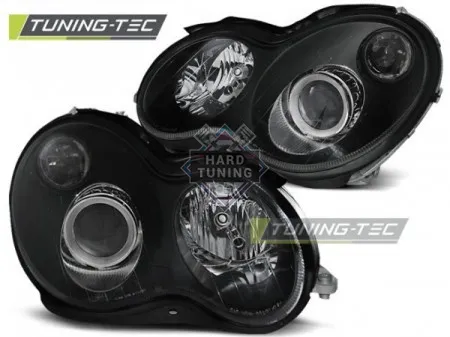 Передние фары Mercedes W203 C-Class (2000-2004) черные