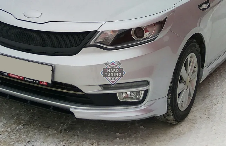 Накладки-клыки на передний бампер GT KIA Rio 3 рестайлинг