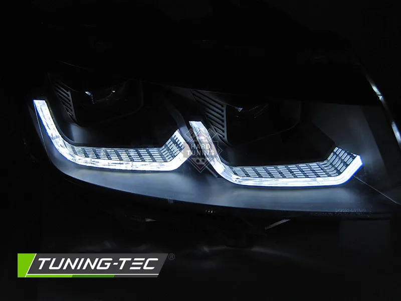 Передние фары Volkswagen T6 (2020-н.в) HEADLIGHTS TUBE LIGHT BLACK DRL SEQ черные
