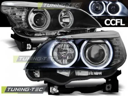 Передние фары BMW E60/E61 (2003-2007) HEADLIGHTS ANGEL EYES CCFL fits черные