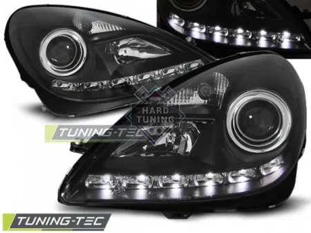 Передние фары Mercedes SLK R171 (2004-2011) Daylight черные