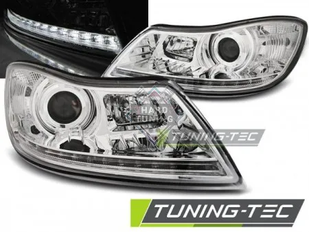 Передние фары Skoda Octavia A5 (2009-2012) Daylight хром