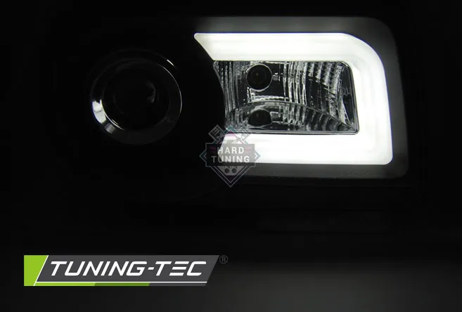 Передние фары Chrysler 300C (2005-2010) Tube Light черные