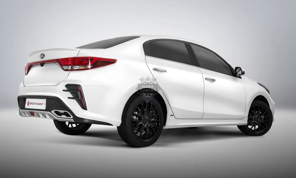 Задний бампер ROTOR NEW KIA Rio 4 (2020+) под штатный / под двойной выхлоп