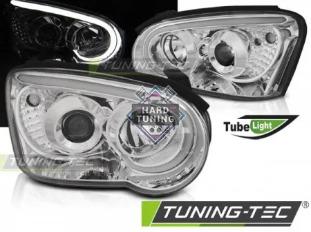 Передние фары Subaru Impreza 2 GD (2003-2005) Tube Light хром