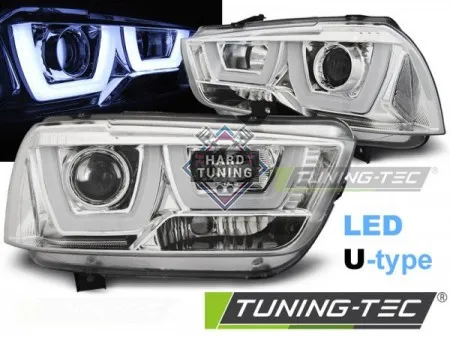Передние фары Dodge Charger LD (2011-2015) Tube Light хром