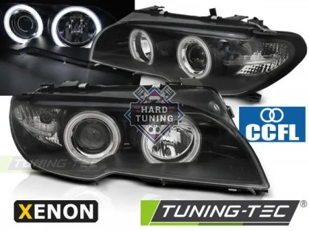 Передние фары BMW E46 (2003-2006) COUPE CABRIO XENON HEADLIGHTS ANGEL EYES CCFL fits черные