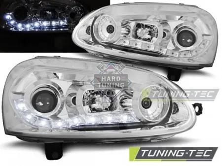 Передние фары Volkswagen Golf 5 (2003-2009) Daylight хром
