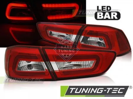 Задние фонари Mitsubishi Lancer 10 Sedan (2008-2011) LED BAR красно-белые