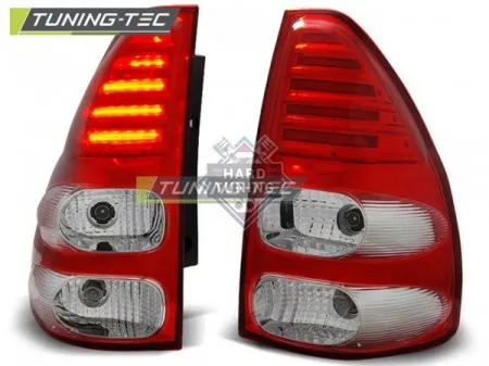 Задние фонари Toyota Land Cruiser 120 (2003-2009) LED красно-белые