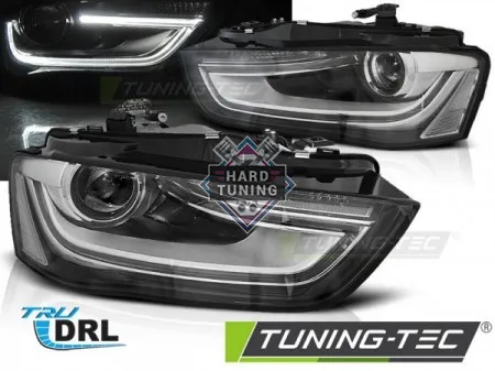 Передние фары AUDI A4 B8 12-15 HEADLIGHTS TRUE DRL fits черные