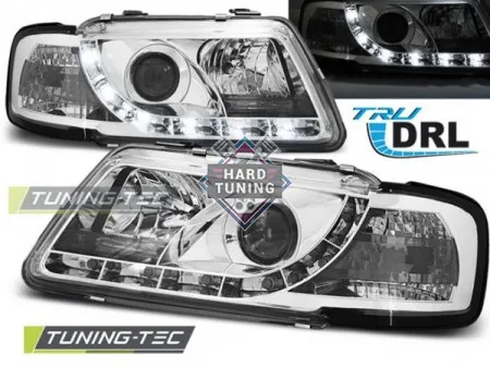 Передние фары AUDI A3 8L 1996-2000 HEADLIGHTS TRUE DRL fits хром