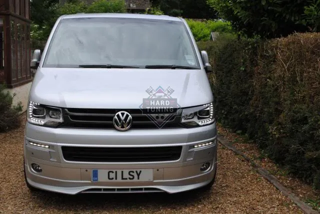 Передние фары Volkswagen T5 (2010-2015) True DRL черные
