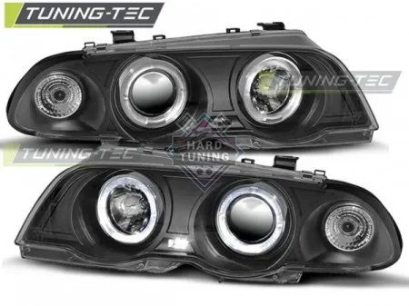 Передние фары BMW E46 (1999-2001) S/T HEADLIGHTS ANGEL EYES fits черные