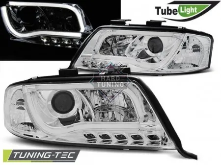 Передние фары AUDI A6 С5 2001-2004 HEADLIGHTS TUBE LIGHT fits хром