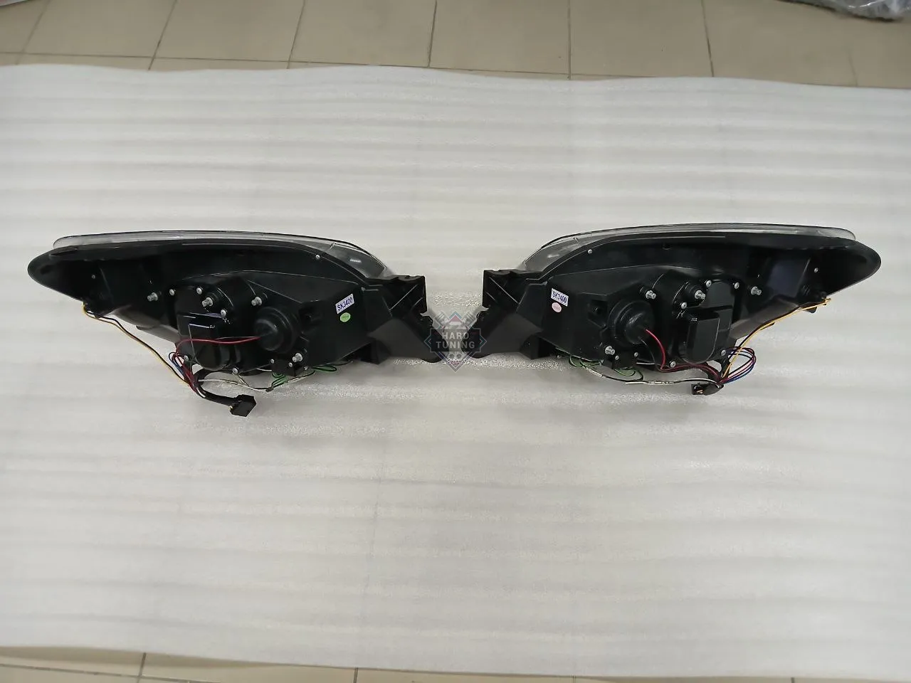 Передние фары Opel Astra H (2004-2009) 3.5D Daylight черные