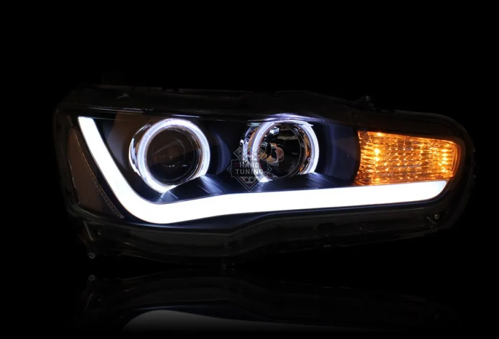 Передние фары AUDI R8 STYLE BLACK Mitsubishi Lancer 10
