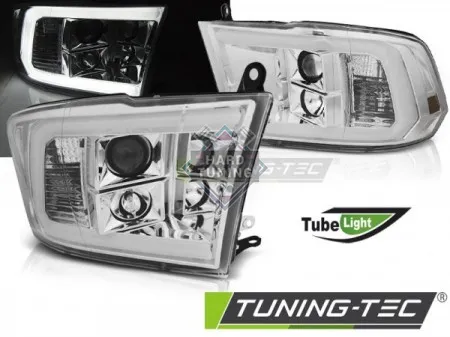 Передние фары Dodge Ram (2009-2018) Tube Light хром