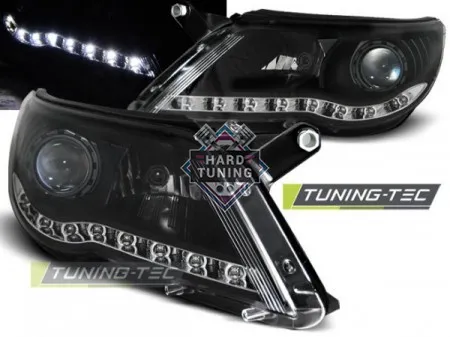 Передние фары Volkswagen Tiguan 1 (2007-2011) Daylight черные