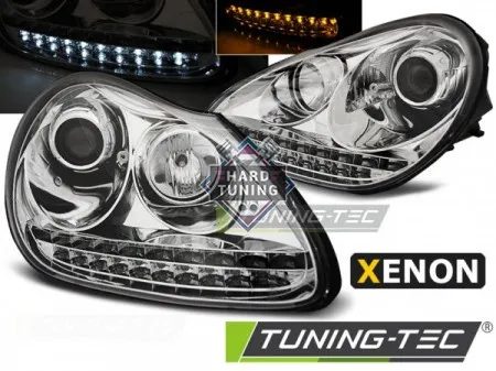 Передние фары Porsche Cayenne (2002-2006) Xenon Daylight хром