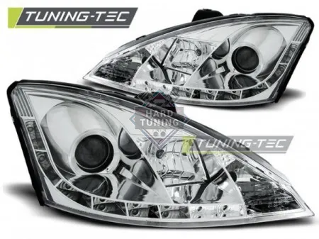 Передние фары FORD FOCUS 1 (2001-2005) DAYLIGHT хром