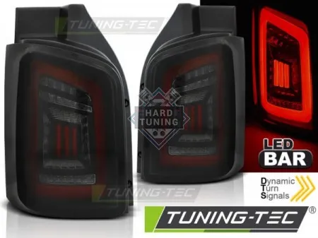 Задние фары VW T5 (2003-2009) / 2010-2015 TRANSPORTER LED BAR TAIL LIGHTS SMOKE fits черно-красные