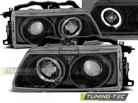 Передние фары HONDA CRX 2 (1990-1992) ANGEL EYES черные