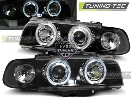 Передние фары BMW E38 (1994-1998) HEADLIGHTS ANGEL EYES fits черные