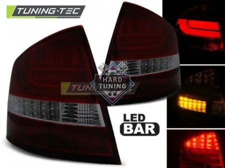 Задние фонари Skoda Octavia 2 Sedan (2004-2012) LED BAR красно-тонированные
