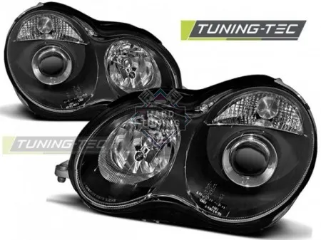 Передние фары Mercedes W203 C-Class (2000-2004) черные