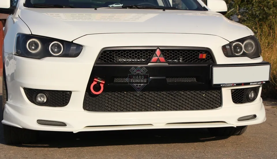 Центральный сплиттер передней накладки ZODIAK Mitsubishi Lancer 10 (2007-2016) ABS пластик