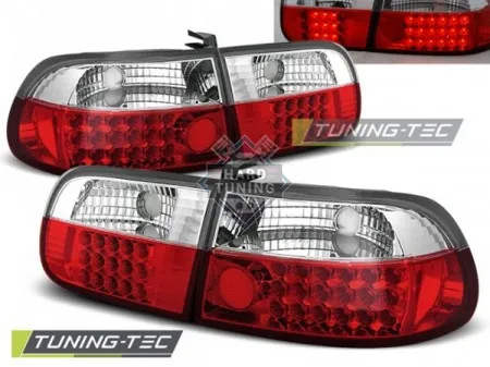 Задние фонари Honda Civic (1991-1995) 3D LED красно-белые