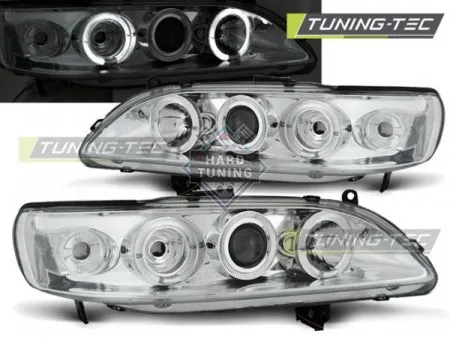 Передние фары HONDA ACCORD 6 (1998-2002) ANGEL EYES хром (США)