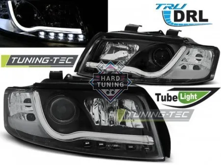 Передние фары AUDI A4 B6 2000-2004 HEADLIGHTS TUBE LIGHT DRL fits черные