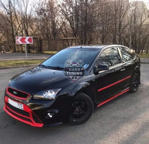 Накладки на пороги НТ Ford Focus 2 2004-2011 хетчбек 3D