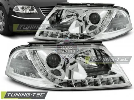 Передние фары Volkswagen Passat B5 3BG (2000-2005) Daylight хром