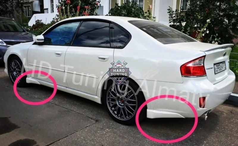 Клыки на пороги и задний бампер Subaru Legacy BL