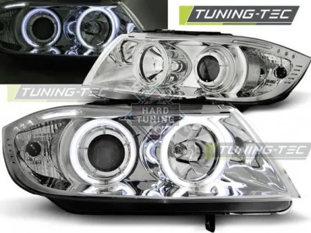 Передние фары BMW E90/E91 (2005-2008) HEADLIGHTS ANGEL EYES CCFL fits хром