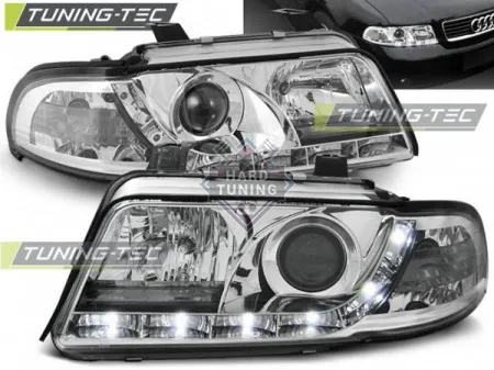 Передние фары AUDI A4 B5 1999-2000 HEADLIGHTS DAYLIGHT fits хром