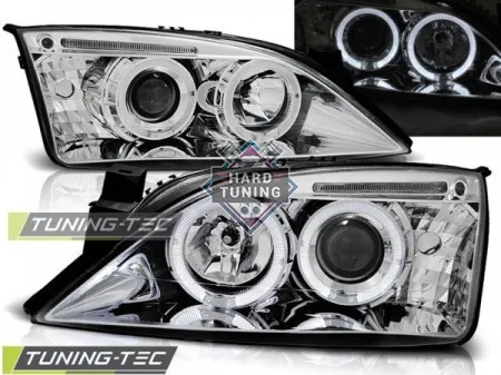 Передние фары Ford Mondeo 3 (2000-2007) хром