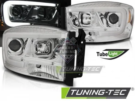 Передние фары Dodge Ram (2006-2008) Tube Light хром
